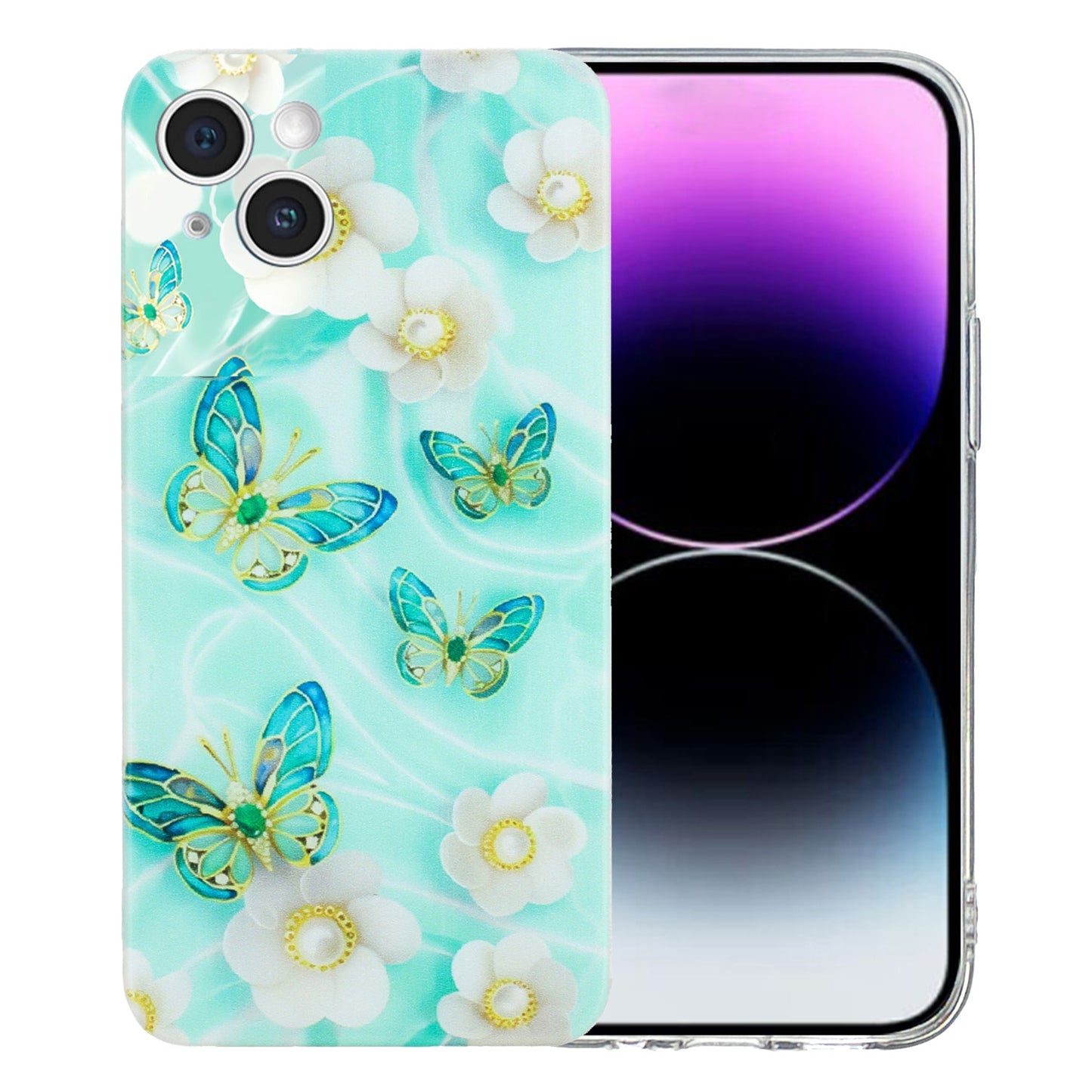 iPhone 15 Plus Vibrant Floral & Abstract TPU Case – Stylish & Protective