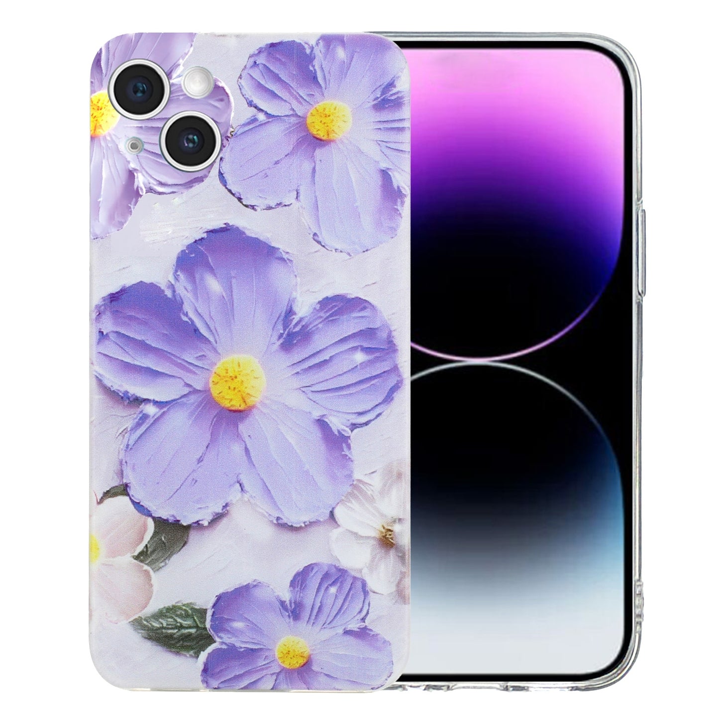 iPhone 15 Plus Vibrant Floral & Abstract TPU Case – Stylish & Protective