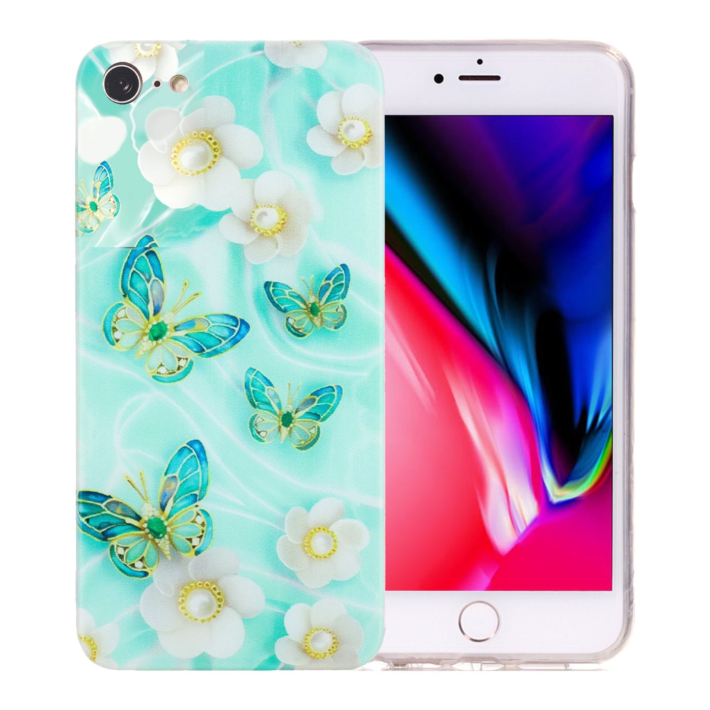 iPhone SE 2022/2020 Vibrant Floral & Abstract TPU Case – Stylish & Durable