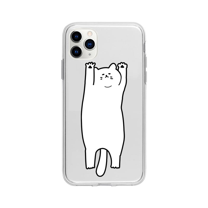 Unisex TPU Cartoon Cat Phone Case for iPhone 7–12 Pro Max – Transparent – 50g